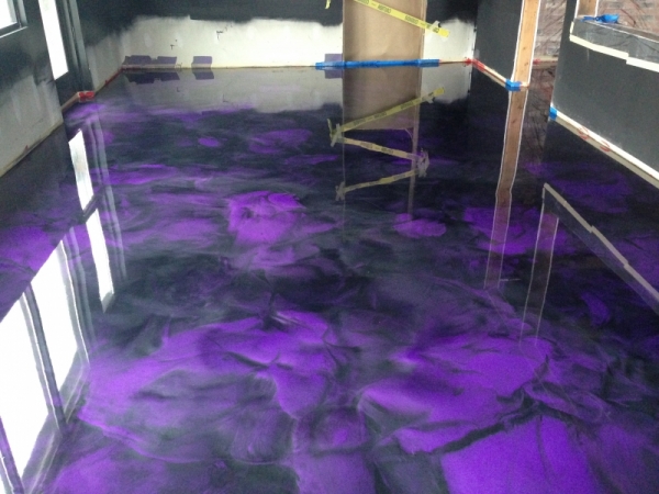 How to do epoxy metallic floor