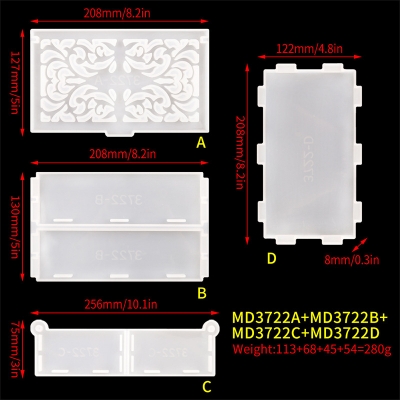 Silicone Resin Mold Rectangle White 