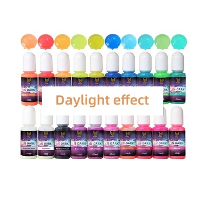 20 Colors Luminous UV Epoxy Resin Pigment Glow in Dark Liquid DIY Jewelry Resin Colorant Dyes
